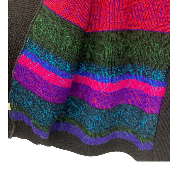 Vintage 1980's JJ Browne USA Cardigan Sz L Pop Art Graphic New Wave Sweater - Picture 5 of 6